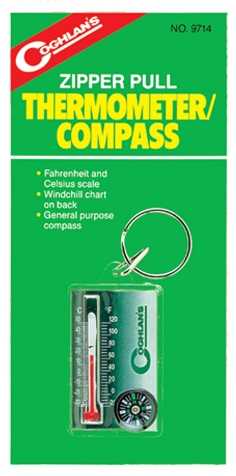Coghlans ZIPPER PULL Thermometer met Kompas